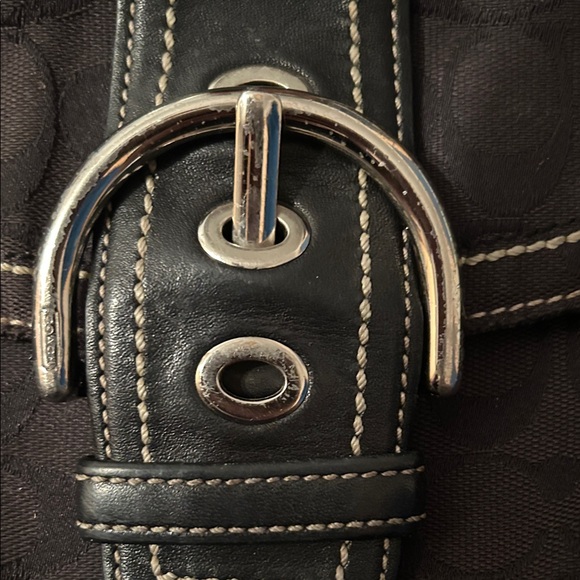 Coach Black Shoulder Bag with Stitching - Picture 7 of 7